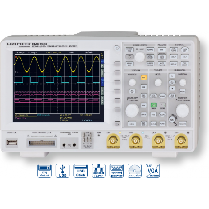 Осциллограф цифровой четырехканальный ROHDE & SCHWARZ HMO1524 150 МГц R&S-HMO1524 R&S-HMO1524