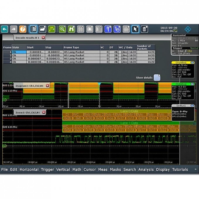 Программный модуль для синхронизации и декодирования MIPI D-PHY Rohde & Schwarz RTO-K42